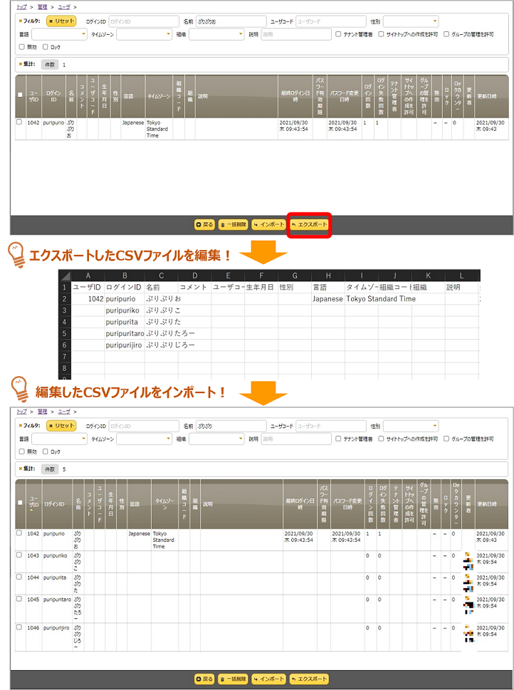 "図4.ユーザ一括登録の流れ